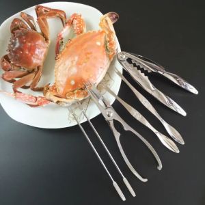 Th-ชุดเครื่องมืออาหารทะเล อาหารทะเลปูแตก Picker Kit6 กุ้งก้ามกราม Forks และ 2 กุ้งก้ามกราม Crack Openers
