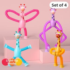 QIMINGXING | Giraffe Stretch Glow Cartoon Suction Educational Toy