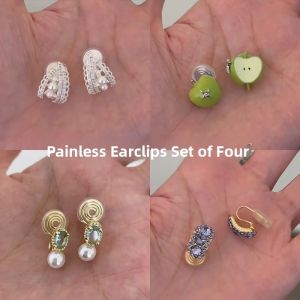 Retro French Lace Pearl Edge Earrings Elegant Sensation Unique Clip-Ons Fashionable Jewelry Alloy/Plated Silver/Plated Gold