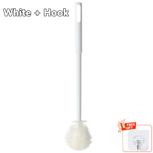 New Silicone Cup Brush Folding Brush Head Long Handle Cup Scrubber White Kitchen Multifunctional Cleaning Tools Wineglass Bottle