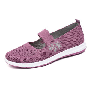Beijing Ladies Flat Cloth Shoes Breathable Mesh Slip-On Anti-Slip Soft Bottom Casual Footwear for Middle-Aged And Elderly