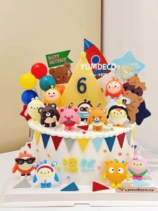 Childrens Birthday Cake Decorations Cartoon Display Pieces Boys Baking Accessories Dessert Table Decoration Props