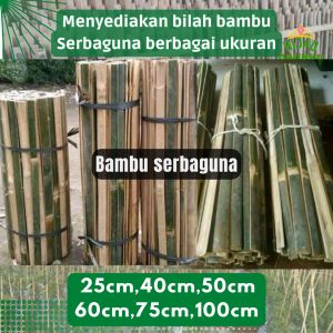 10pcs Bambu Bilah Raut Khusus Pagar Kandang Kerajinan Panjang 20cm 30cm 40cm 50cm 60cm 70cm 80cm 90cm 100cm Bisa untuk Penyangga Tanaman Hias Rambat Turus Ajir