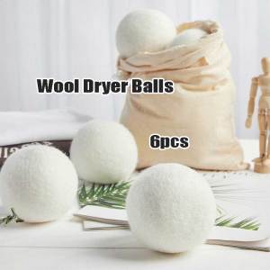6Pcs Reusable Clothes Drying Washing Ball / Organic Wool Dryer Ball / Wool Dryer Balls