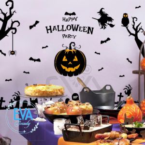Decal Dán Tường Dán Kiếng Trang Trí Lễ Hội Ma Quỷ Happy Halloween Party SK9093 Không Bị Hư Tường