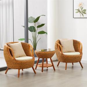 Real Rattan Furniture Balcony Table and Chair Rattan Chair Tea Table Three-Piece Set Rattan Leisure Rattan Chair Rattan Couch