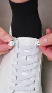1 Pair 8mm No Tie ShoeLaces Press Lock Shoe Laces Without Ties Elastic Laces Sneaker Kids Adult Widened Flat Shoelace for Shoes