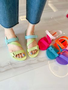 Brazil Gel Shoes Ipanema IPA Inner Size Thin Strap Casual Roman Shoes Color Matching Non Slip Beach Flat Sandals