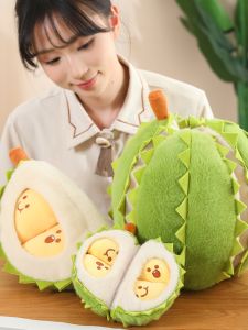 QIAOSHANG | Realistic Durian Plush Toy with Removable Parts Birthday Gift