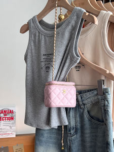 Áo Ba Lỗ Không Tay Ôm Vừa Vặn Cổ Tròn Phong Cách Mỹ Mùa Hè Mới Cho Nữ Áo Ba Lỗ Dây Đeo Kiểu Công Sở Thường Ngày