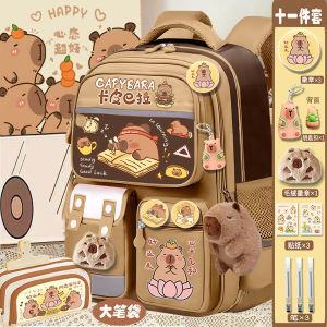 Large Capacity Cavy Backpack Durable Dirt-Resistant Student Bag for Grades 3-6 Primary School Children Junior High School