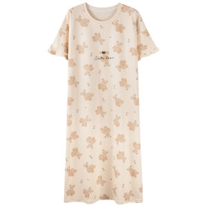 Bộ đồ ngủ nữ MiiOW bằng cotton có đệm ngực dáng rộng hình hoạt hình - mùa hè