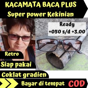 Kacamata Baca Plus super fokus 100 125 150 175 200 225 250 275 300 Frame Lonjong Lensa Coklat Gradien Kacamata Baca Pri Kacamata Baca Wanita Kacamata Auto Focus Kacamata Baca Anti UV  Kacamata Rabun Dekat Kekinian Kacamata Baca Plus 2021 Kacamata Baca