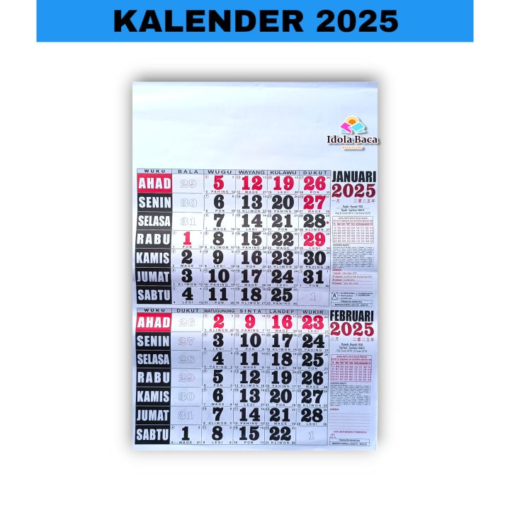 Kalender 2025 -Ukuran 32×49 Cm | Lazada Indonesia