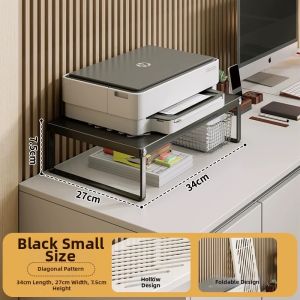 WUBUWEI | Small Desktop Printer Riser Shelf Office Storage Rack