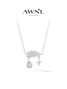 Multicolored Opal Silver Necklace