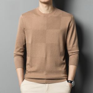 ROMON | Loose Casual Fashionable Round Neck Knitted Wool Sweater Romon Mens Spring Autumn New Style Comfortable Business Casual Top