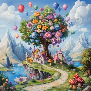 500/1024PCS Jigsaw Puzzle Storybrooke Fantasy Town Art For Adults Great Weekend Relaxation And Family Fun