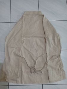 Blouse Kemeja Lengan Panjang Model Lipatan Baju Wanita - Atasan Katun
