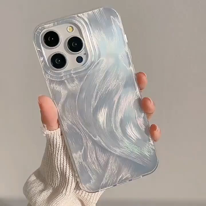 Case HOLOGRAM FEATHER "SILVER" INFINIX NOTE 40 40PRO 4G/5G 30 HOT 50 40 40i 30 30i 30 PLAY Smart 8 8PRO Luxury Softcase Motif Water AURORA Holo Glossy Hardcase Dreamy Shell Phone GLITTER Soft Slikon Silicone Laser Kilap White Back Hard Cover Pelindung Hp