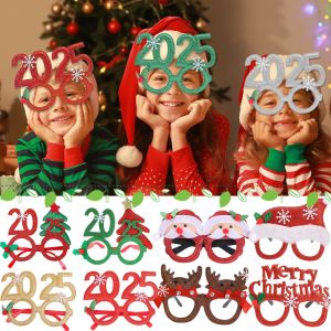 🎄10-Style 2025 Christmas Glasses Xmas Party Kids Adult Photobooth Prop Eyeglasses Frame Santa Claus New Year Navidad Gifts Home Supplies