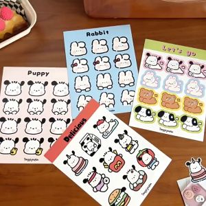 Cartoon Sticker 卡通贴纸 Pelekat Kartun Comel Anjing Beruang Pochacco Tahan Air Hadiah Cute Bear Puppy Pochacco Sealing Sticker Waterproof