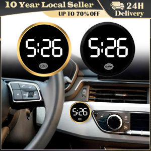 Car Interior Clock Car Watch Car Accessories Car LED Electronic Watch Head Round Alloy Touch Luminous Digital Clock