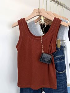 Áo Ba Lỗ Không Tay Thêu Họa Tiết Tuyết Thời Trang Mùa Hè Cho Nữ Áo Lót Bó Sát Che Mông Chất Liệu Cotton Pha Trộn