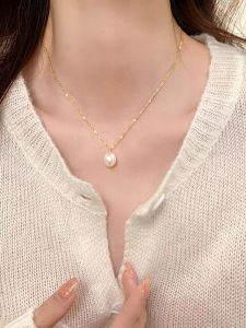 สร้อยคอไข่มุกสไตล์เกาหลีสำหรับผู้หญิง เครื่องประดับแฟชั่นที่สวมใส่ได้หลากหลาย ดีไซน์เรียบง่าย สไตล์ใหม่ สร้อยคอแบบโซ่กระดูกไหปลาร้า