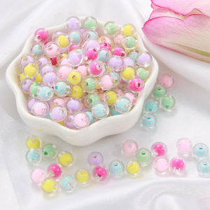 8มม. ลูกปัดกลมแบบหลวมหลากสี 110 ชิ้น ทำเครื่องประดับทำต่างหูสร้อยคอสร้อยข้อมือทำมือ