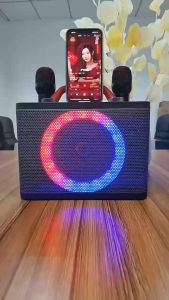Y12 Bluetooth Speaker with Mic Wireless Bluetooth Dual Microphone Karaoke Duet Speaker