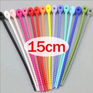 YESPERY 50Pcs Multifunctional Cable Wire Organizer Reusable Cable Ties Self-Locking Silicone Tag Rope Key Ring Doll Pendant DIY Accessories