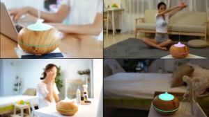 Máy Phun Sương Bí Ngô Cỡ Lớn 550Ml Máy Xông Tinh Dầu Khuếch Tán & Remote Điều Khiển Làm Thơm Phòng Lọc Không Khí