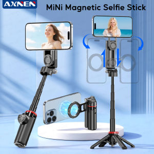 AXNEN | Magnetic Tripod Multifunctional Clip Portable Pocket Size Selfie Stick for Android iPhone Wireless Remote Control Travel Video
