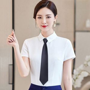 Business Style Womens Black Grey Versatile Tie Zipper Necktie Korean College JK Style Fashionable Accessory for Ladies