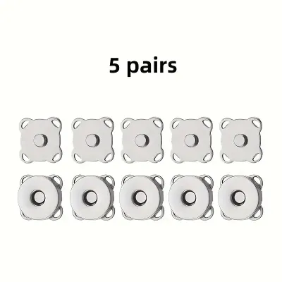 5/8sets Square Magnetic Snap Fasteners Clasps Button Handbag Purse Wallet Craft Bags Parts Accessories 11mm 15mm 19mm Pick Color