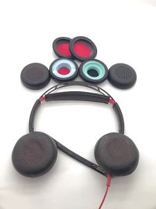 1 Pair Replacement foam Ear Pads for Plantronics UC B825 5220 5210 7225 Leather Earphone Cushion Cover Sponge Earmuffs
