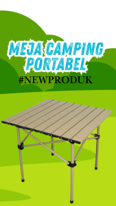 meja camping lipat portable outdoor praktis serbaguna mudah dibawa free tas penyimpanan