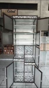 RAK PIRING 2 PINTU GENDONG 1 TIANG HOLO/RAK PIRING 2 PINTU/RAK PIRING ALUMUNIUM/RAK PIRNG TIANG HOLO/FREE ONGKIR 35KM ~ JABODETABEK
