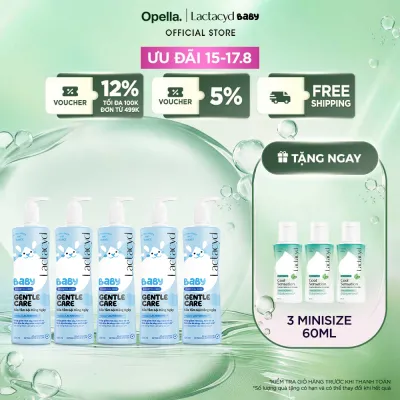 Bộ 5 Sữa Tắm Gội Trẻ Em Lactacyd Baby Gentle Care Bảo Vệ Dịu Nhẹ Cho Làn Da Nhạy Cảm 500ml