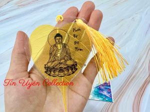 Lá Bồ Đề Tâm Phật cầu bình an may mắn hàng thủ công loại 1