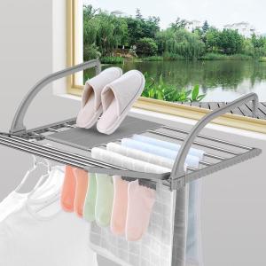  xianxunxue | Stainless Steel Foldable No-Drilling Clothes Drying Rack Balcony