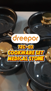Dreepor 4 Pcs Cookware Set Non Stick Kitchen Pots and Pans Set Cooking Pot Set