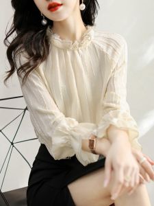 New Fashion Elegant Lace Shirt Long Sleeve Blouse