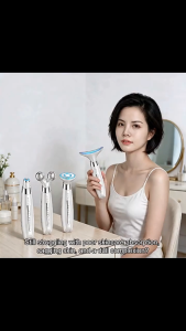 4 In 1 Handheld LED Light Face & Neck Lifting Massager Skin Firming Beauty Device