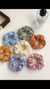 MT - IKAT RAMBUT SCRUNCHIE KOREAN MOTIF BUNGA / IKAT RAMBUT MODEL KOREAN STYLE / KUNCIR RAMBUT SCRUNCHIE CEPOL KOREAN