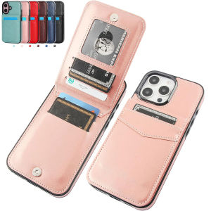 for iPhone 17 Pro Max Wallet Case with Credit Card Holder Flip Premium Leather Magn3t1c Clasp Kickstand Shockproof Phone Case for iPhone Air Case16 Pro MaxCase15 Pro Max15 Plus14 pro Max14 Plus13 Pro Max12 Pro11