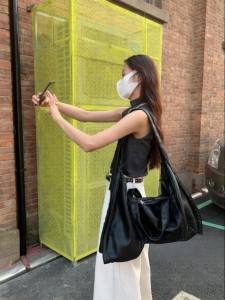 JANDRESS | Black Dark Street Style Large Capacity Tote Bag