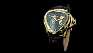 WINNER stylish all black unique triangular dial design luminous hands sports clock male mechanical automatic watch top brand luxury. Gifts for men