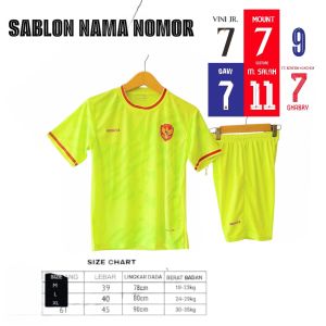 Free Sablon nama nomor punggung  Jersey  Futsal anak   Kaos Bola Anak   Stelan baju Olahraga anak anak   seragam Sepakbola  Jersey  Castom nama nomor